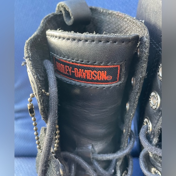 Harley-Davidson Women’s Black Leather Lace Up  Combat Riding Boots Sz 7.5 - Picture 3 of 10